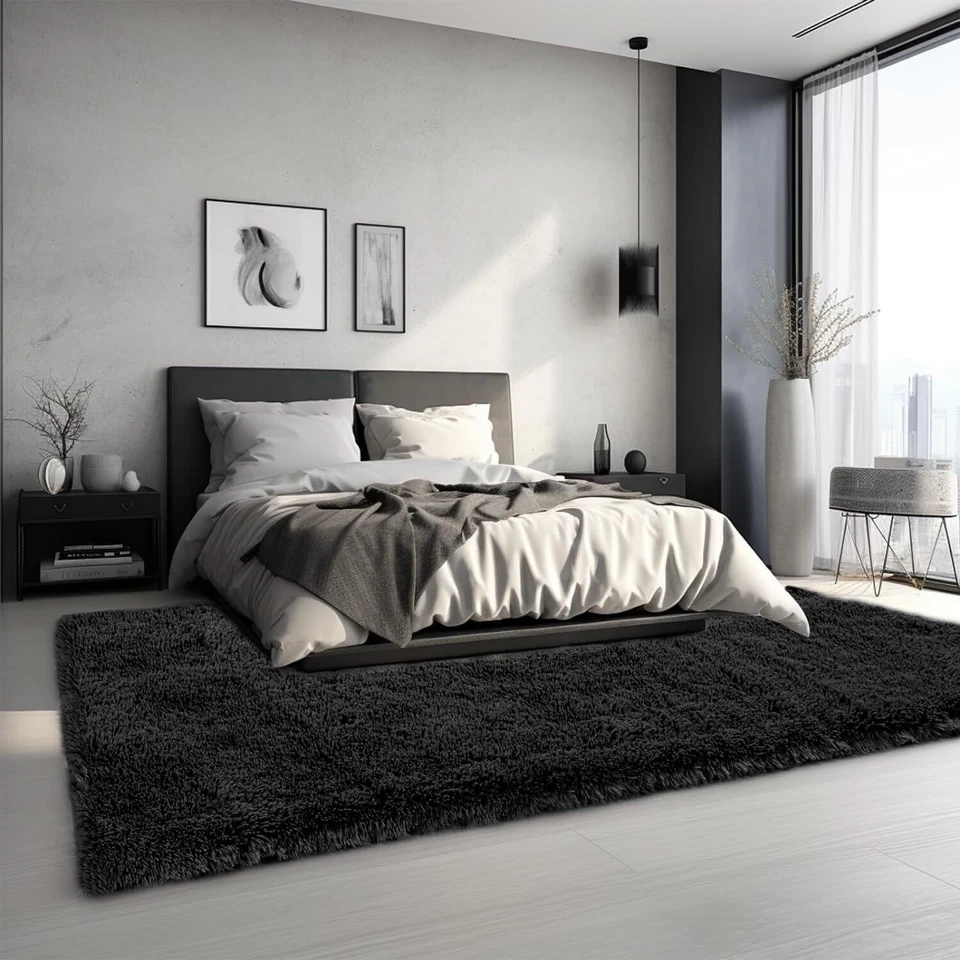 Fluffy Rugs Large Shaggy Rug Bedroom Living Room Anti Slip Soft Carpet CorbyCart
