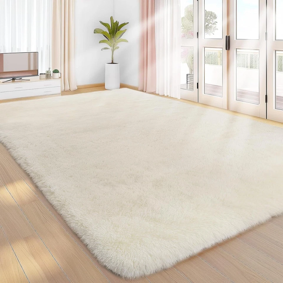 Fluffy Rugs Large Shaggy Rug Bedroom Living Room Anti Slip Soft Carpet CorbyCart