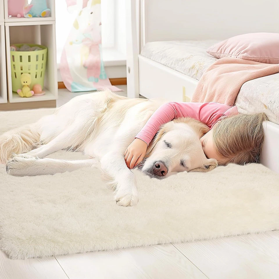 Fluffy Rugs Large Shaggy Rug Bedroom Living Room Anti Slip Soft Carpet CorbyCart