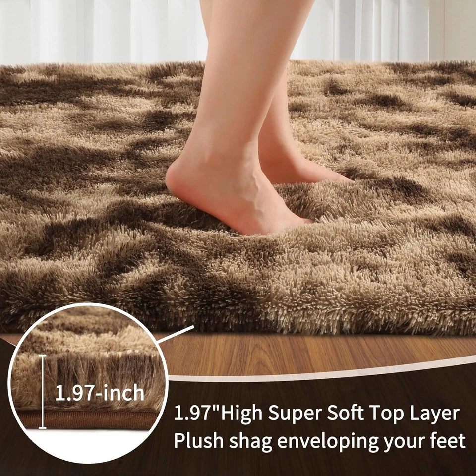 Fluffy Rugs Large Shaggy Rug Bedroom Living Room Anti Slip Soft Carpet CorbyCart