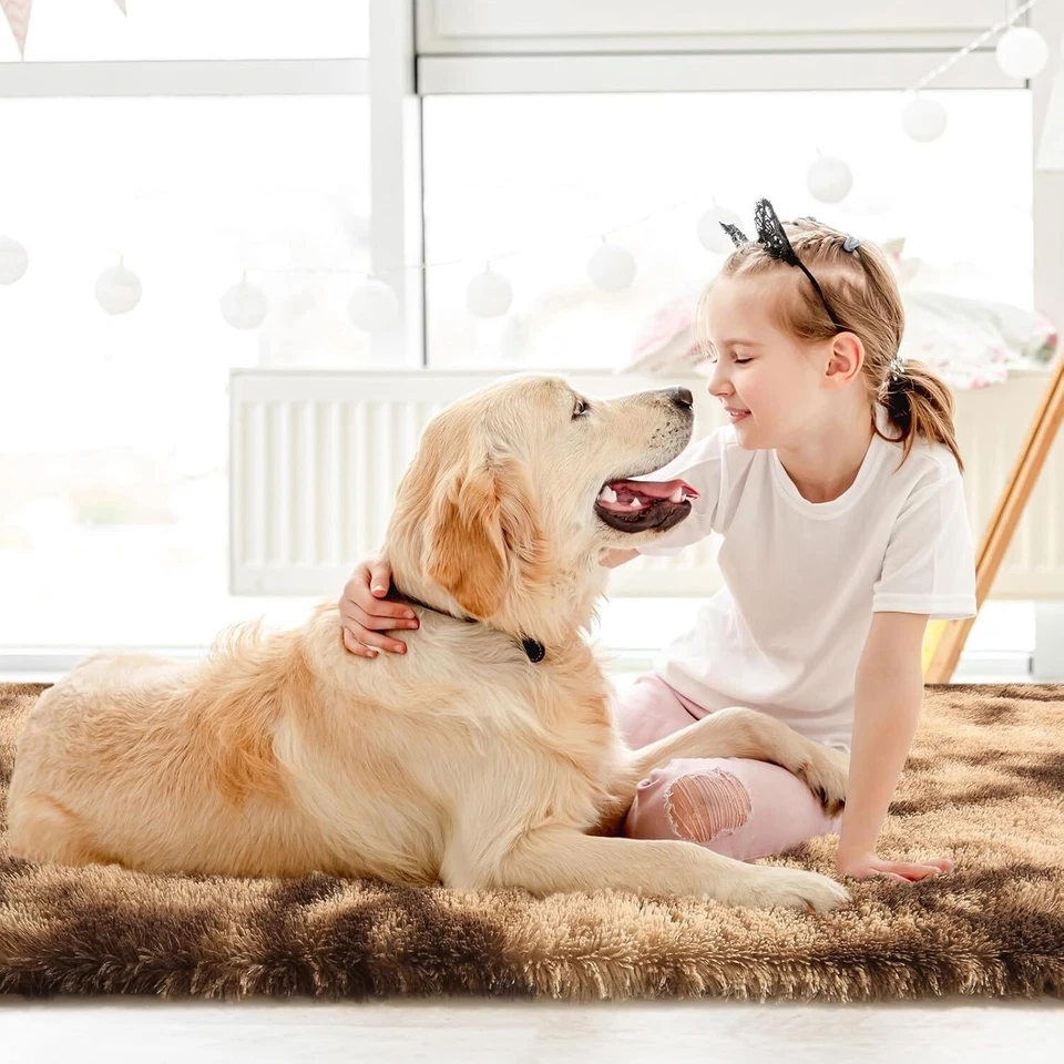 Fluffy Rugs Large Shaggy Rug Bedroom Living Room Anti Slip Soft Carpet CorbyCart