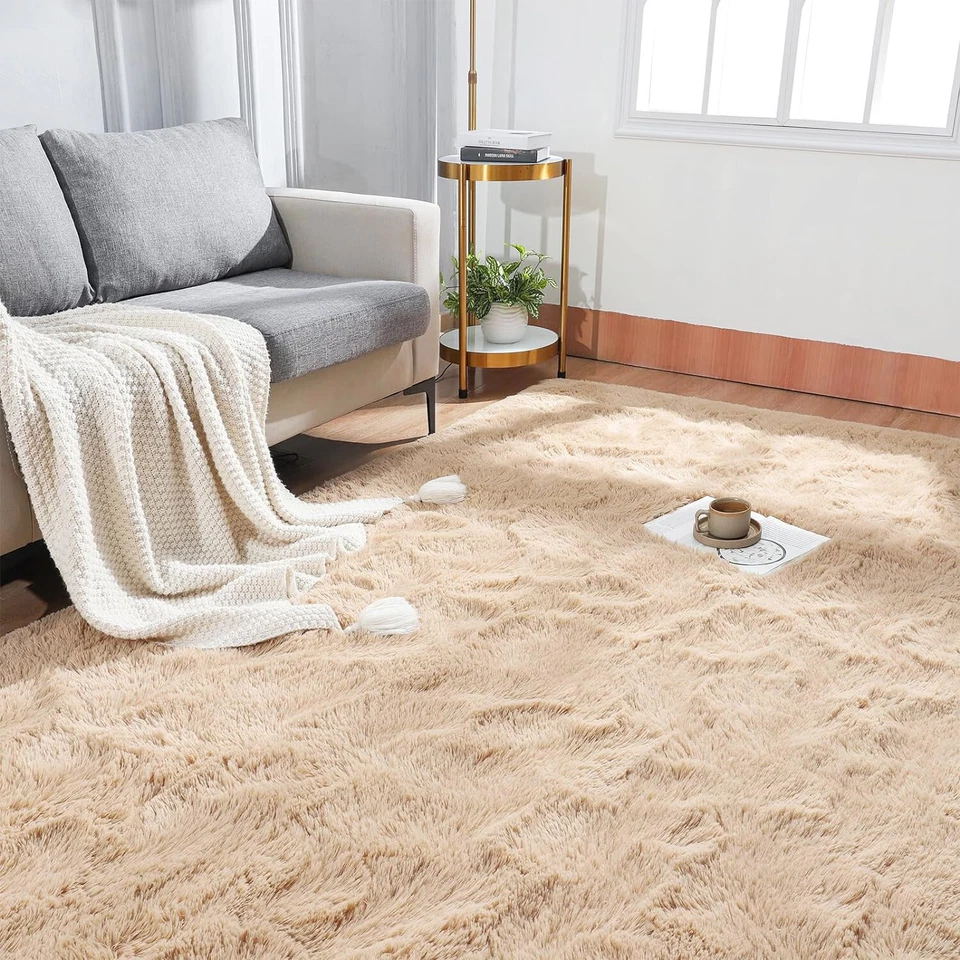 Fluffy Rugs Large Shaggy Rug Bedroom Living Room Anti Slip Soft Carpet CorbyCart