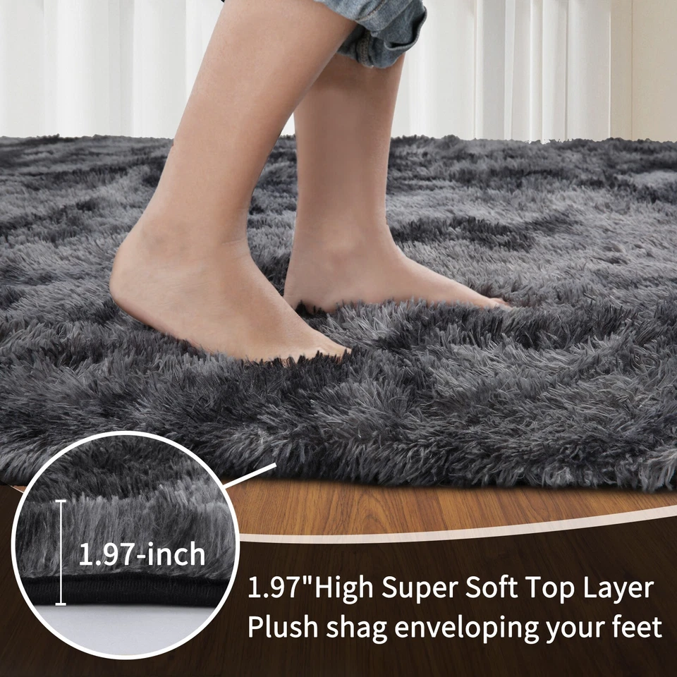 Fluffy Rugs Large Shaggy Rug Bedroom Living Room Anti Slip Soft Carpet CorbyCart